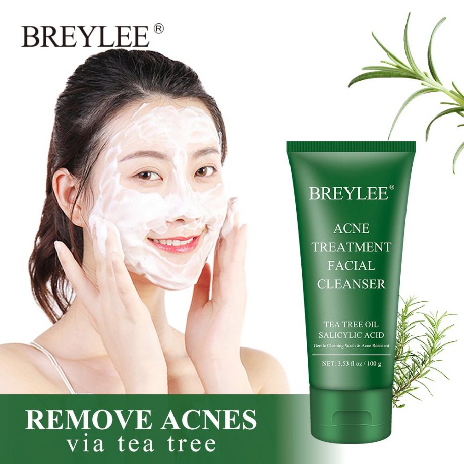 BREYLEE Deep Clean Tea Tree Face Wash Facial Cleanser Cream 100g