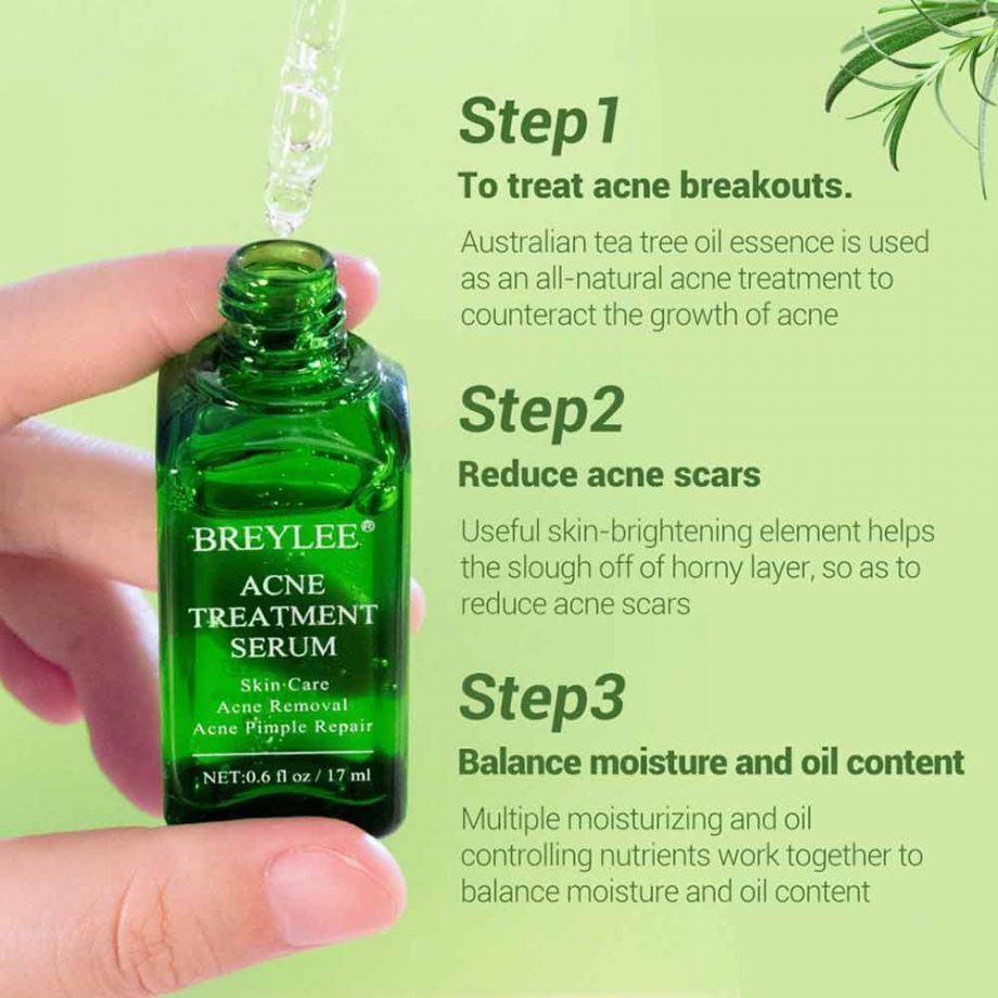 BREYLEE 17ml Tea Tree Acne Treatment Face Facial Serum Skin Scar Remover