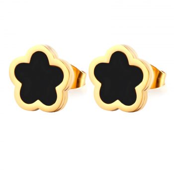 18K GOLD PLATED STAINLESS STEEL "FOUR-LEAF CLOVER" EARRINGS