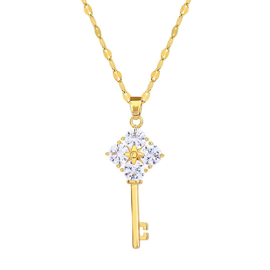 18K GOLD PLATED STAINLESS STEEL "KEY" NECKLACE
