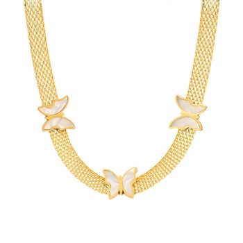 18K GOLD PLATED STAINLESS STEEL "BUTTERFLIES" NECKLACE